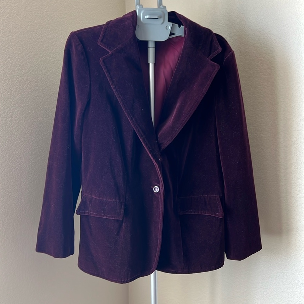 Maroon Velvet Blazer